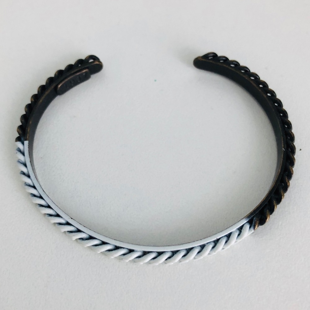 Madewell dark brass & white cuff bracelet